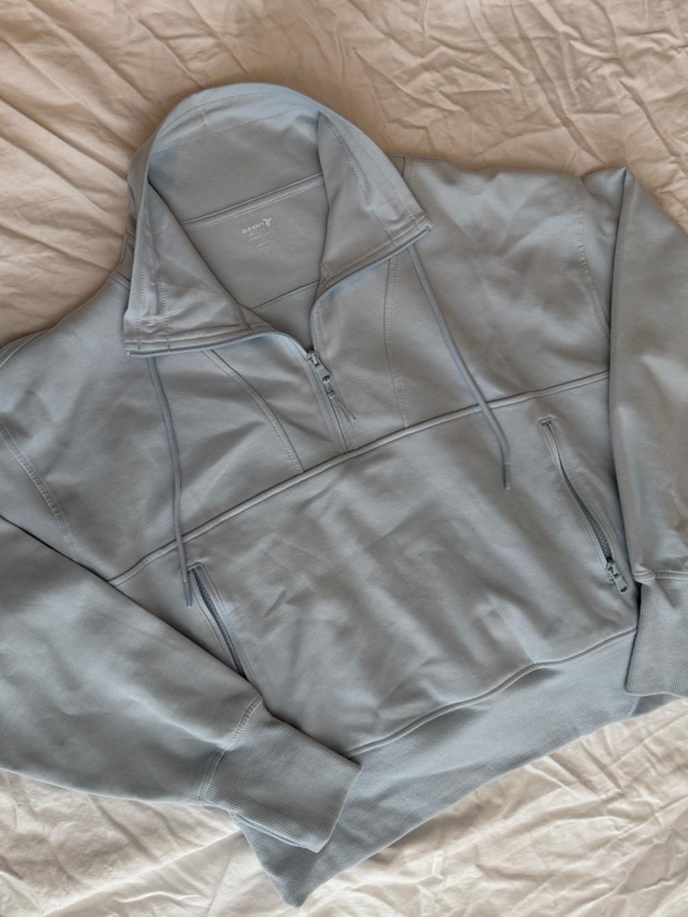 Old Navy Zip-Neck Pullover Sweater in Pale Blue